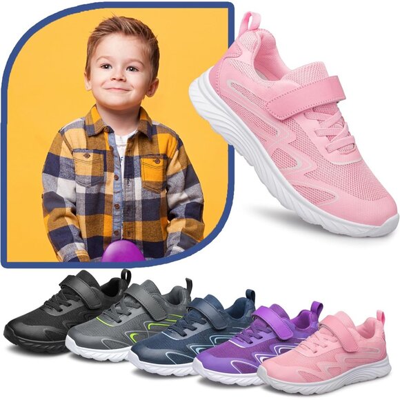 Kids Pink   Athletic Running School Shoes Sneakers for Little Kid/Big Kid - Picture 3 of 6